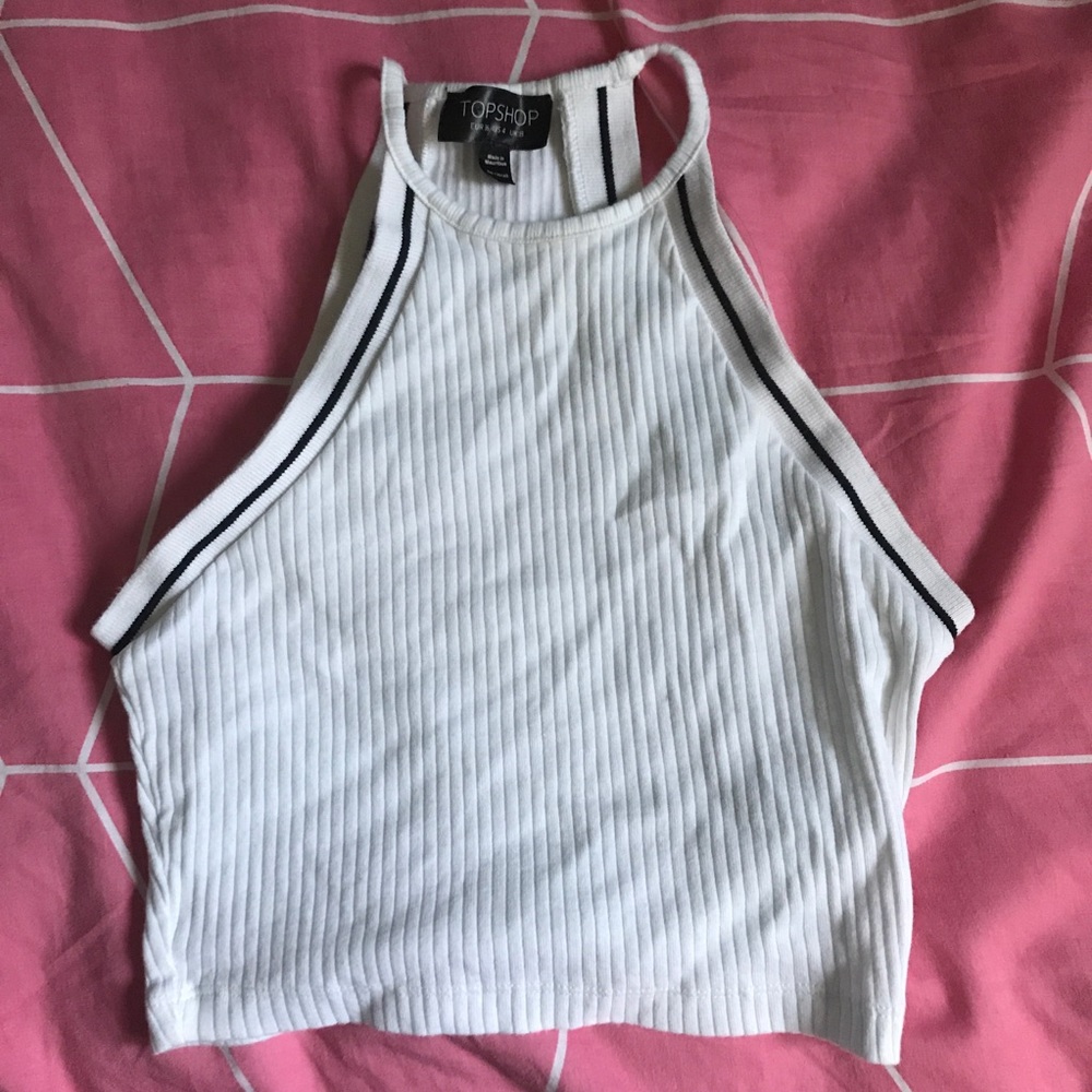 White Crop Tank Top